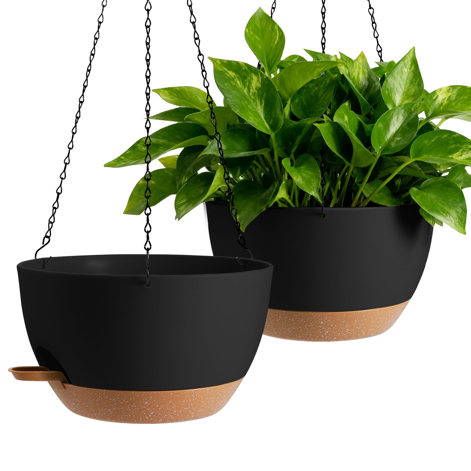 WUCEIAUU 13-inch hanging planters in a two-pack for versatile indoor and outdoor display