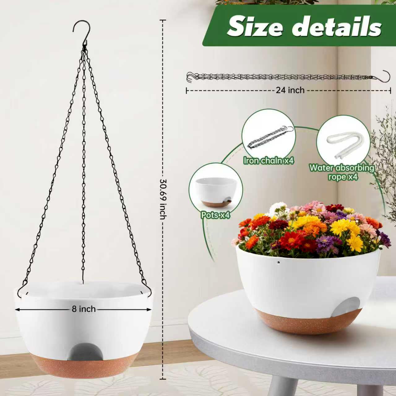 WUCEIAUU metal chain included supports sturdy outdoor display.