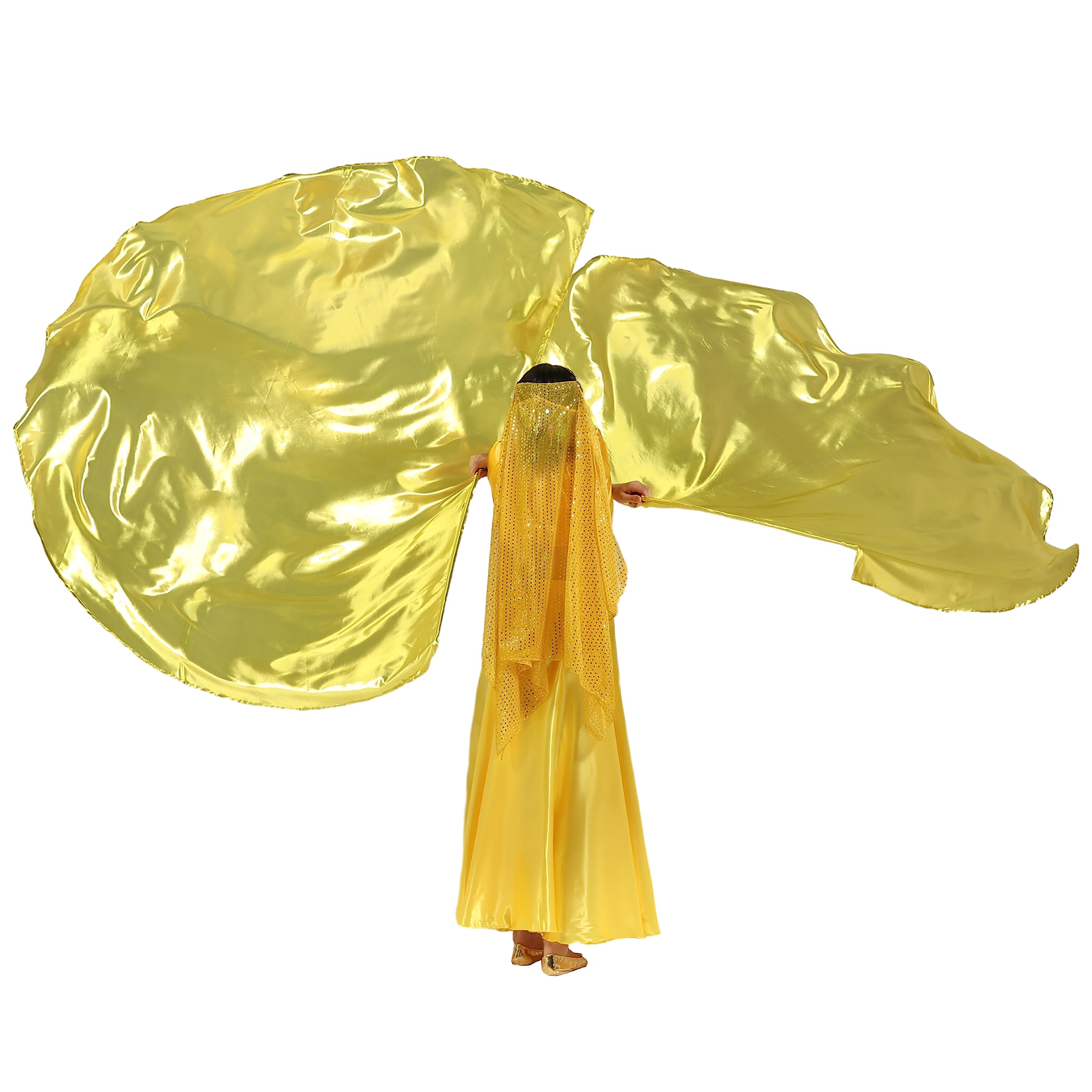 Wuchieal easy-grip semicircle flag for comfortable control during long performances.