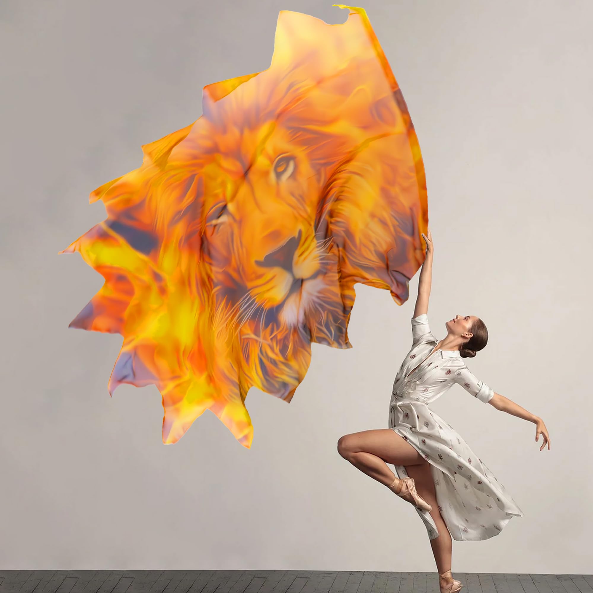 Wuchieal polygonal fire flag ideal for stage performances and choreography