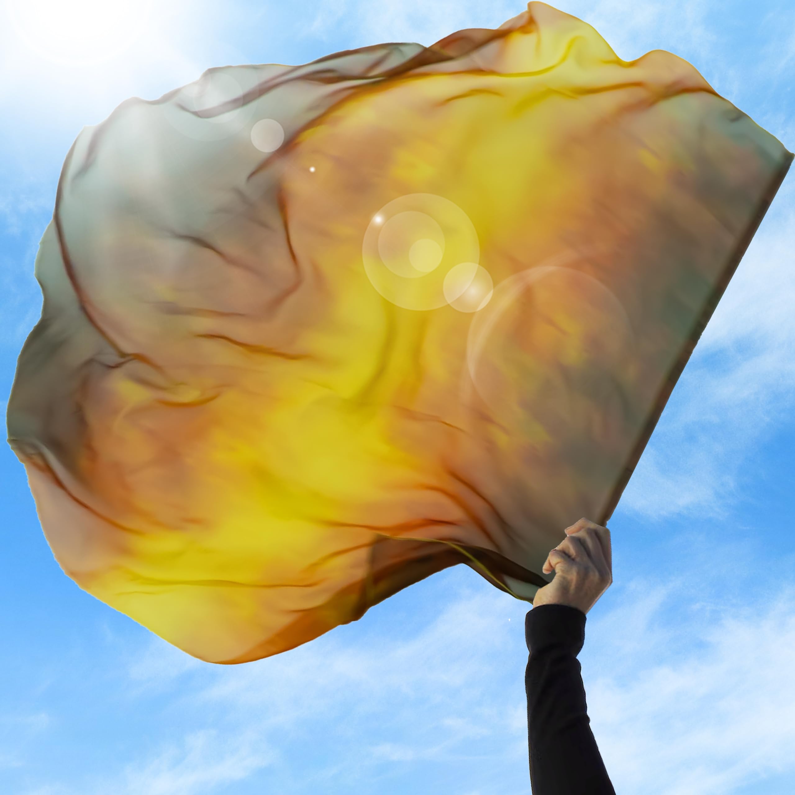Wuchieal praise dance flags color options include black, red, and yellow.