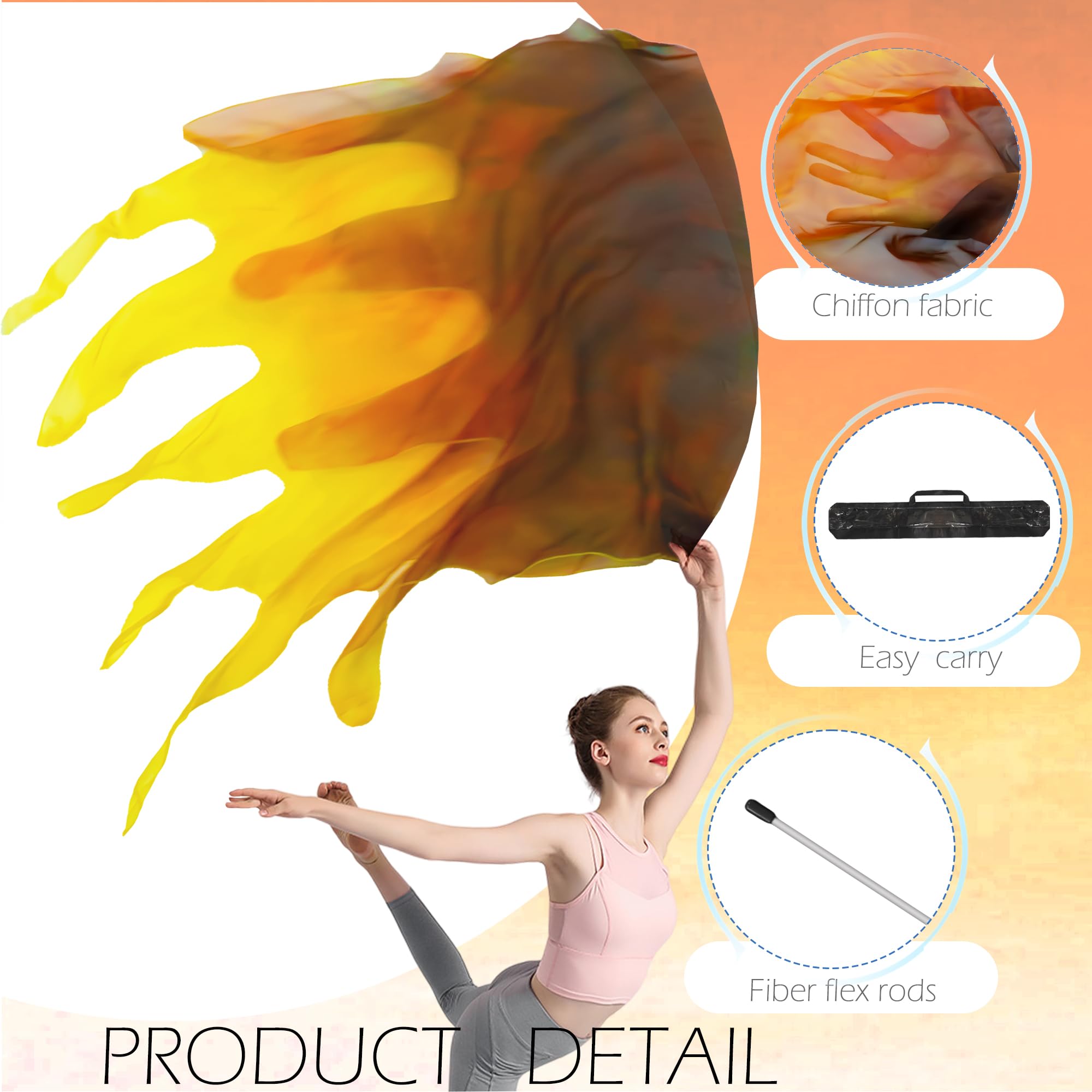 Wuchieal worship flag with zip bag offers portable storage for performances.