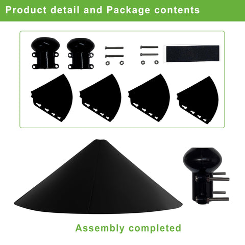 WUCYLKA universal-fit baffle works with shepherd’s hooks and posts