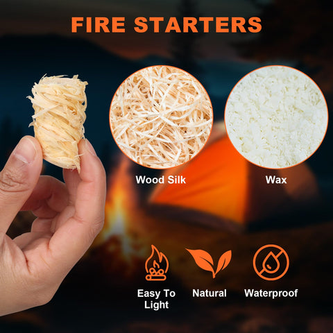 Wufoty natural pine-wax fire starter for clean burning on grills and pizza ovens.