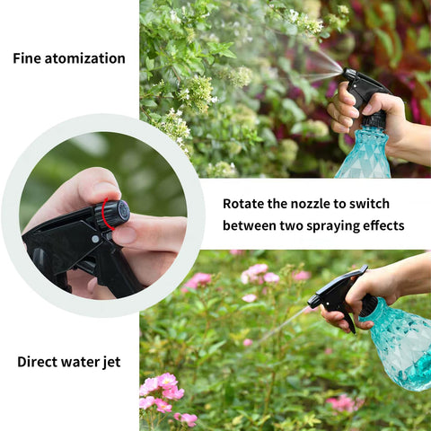 Adjustable blue nozzle on a Wugongshan bottle for two spray modes.