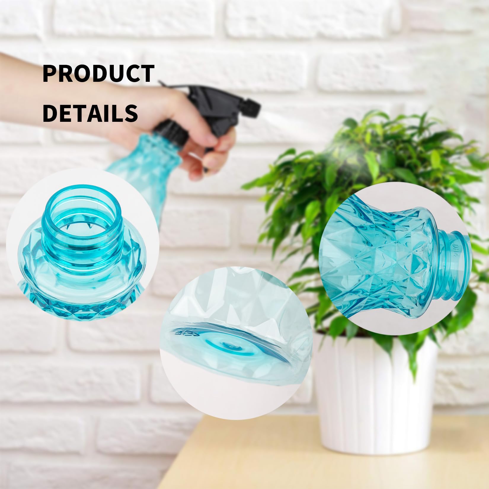Wugongshan blue spray bottles suitable for kitchen, car detailing, and cleaning tasks.
