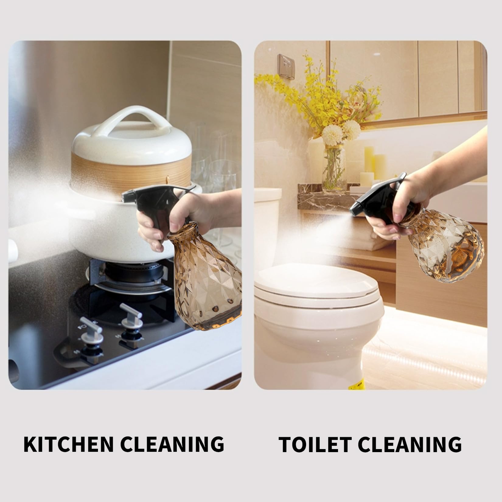 Wugongshan two-pack spray bottles support efficient cleaning solution storage.