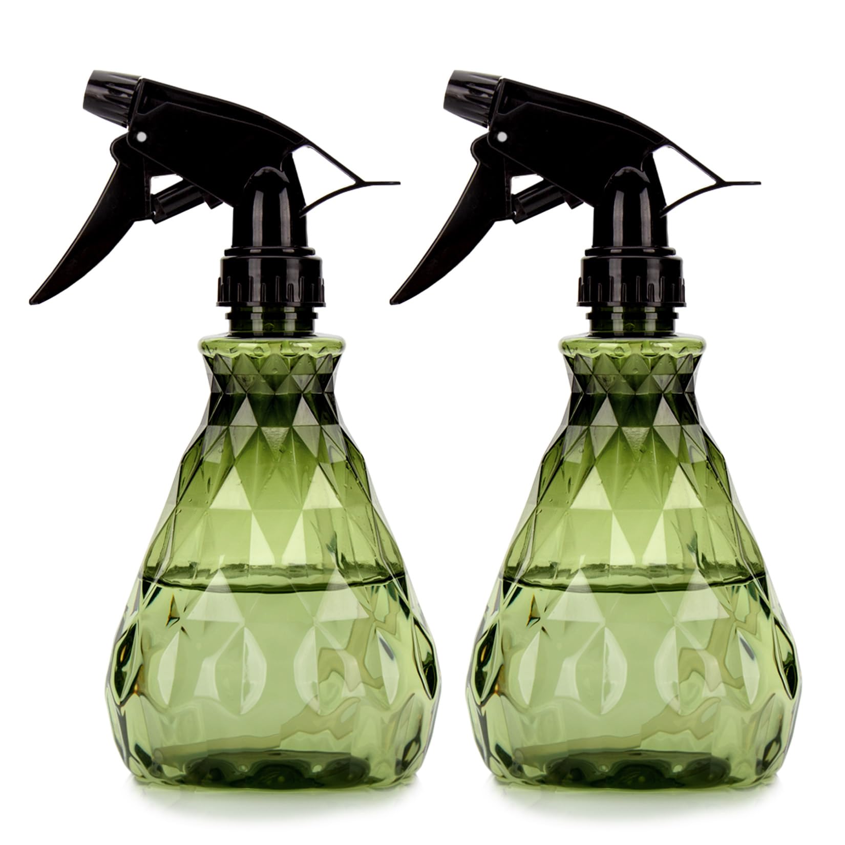 Wugongshan 2-pack spray bottles in green, front view, ideal for home cleaning