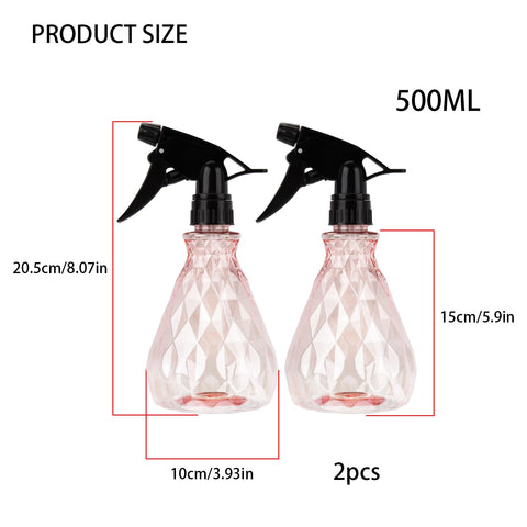 Wugongshan pink 500ml spray bottle with ergonomic head for easy cleaning and misting.