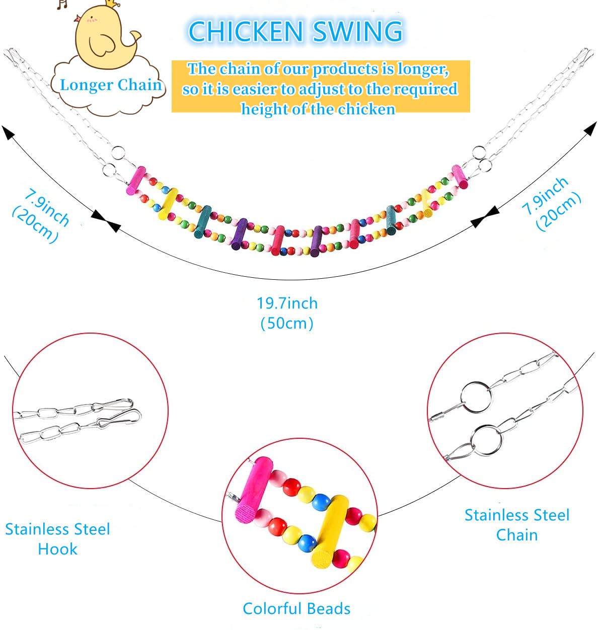 WUJCXRV chicken coop ladder beads promotes balance and exploration for hens