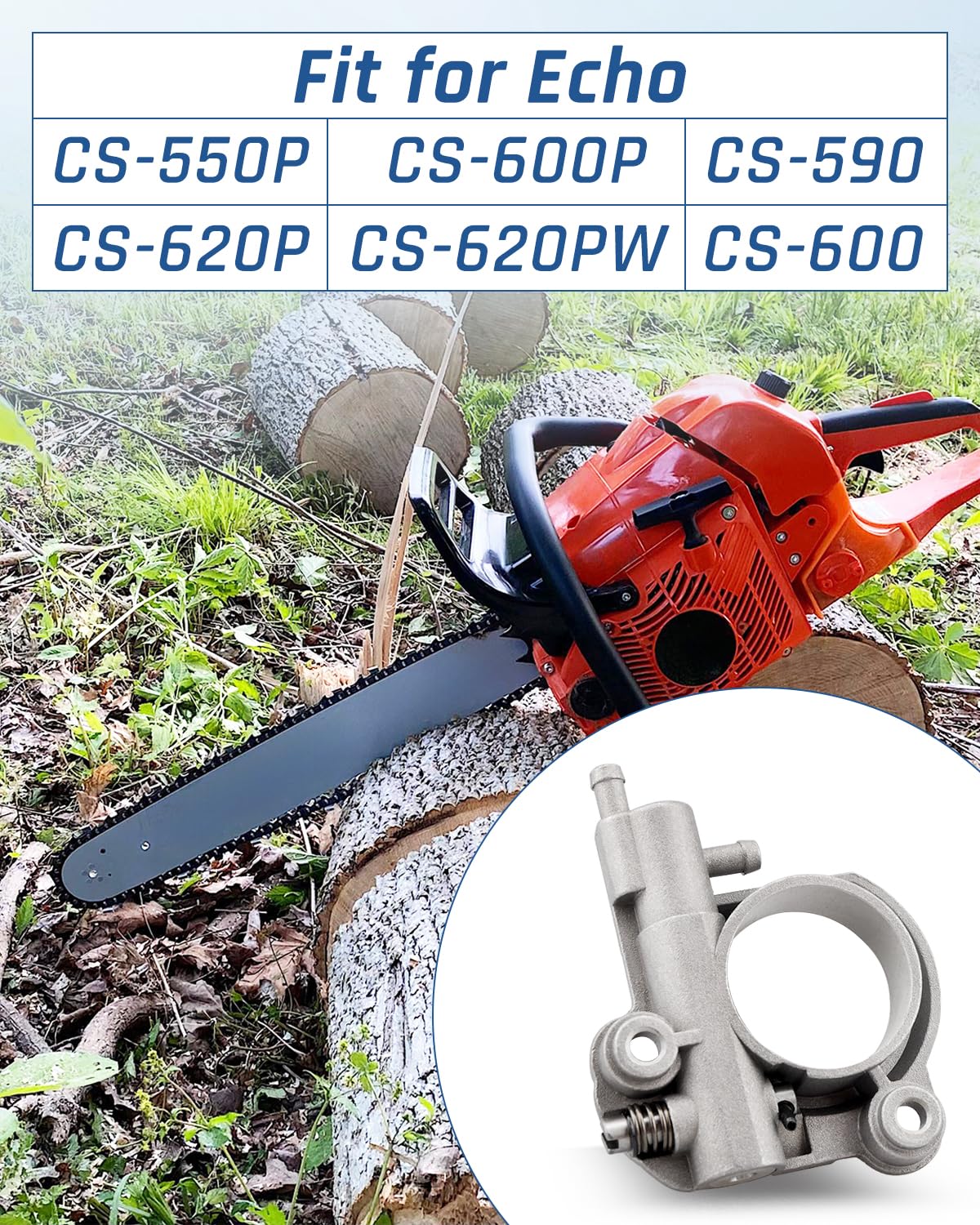 Wujexuhe auto oiler assembly for Echo CS-600P ensures consistent bar lubrication