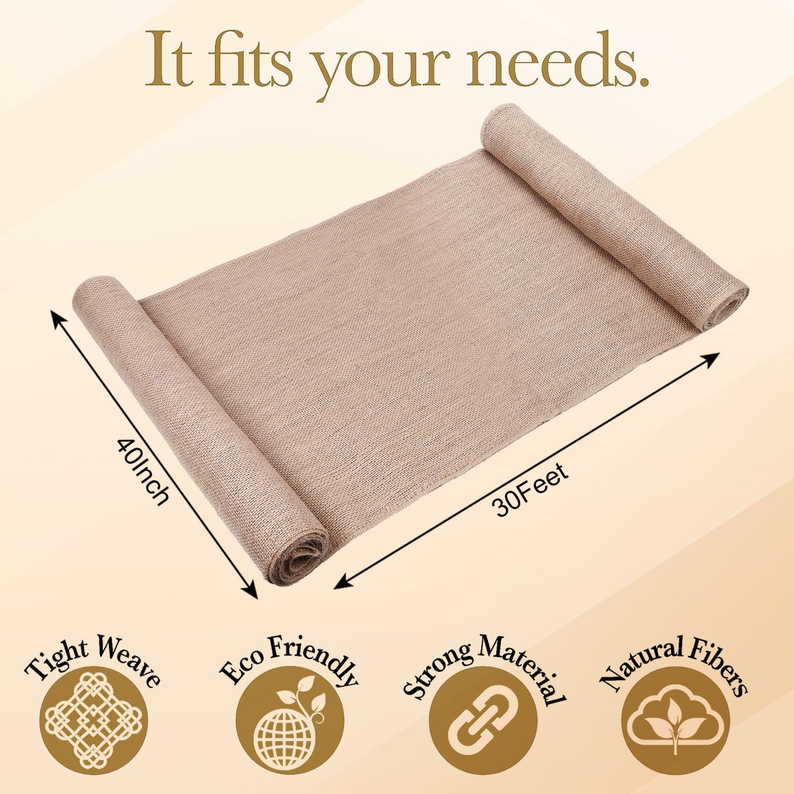 Wukfuiui burlap roll ready for long‑term outdoor use and storage.
