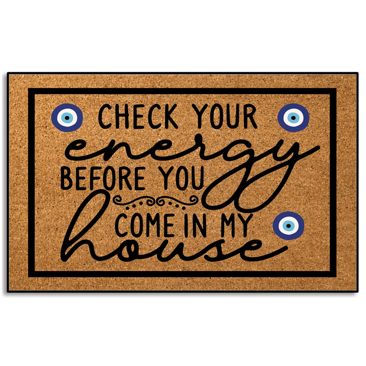 Wulidrom Check Your Energy front door mat for a welcoming entry and easy footwear management.