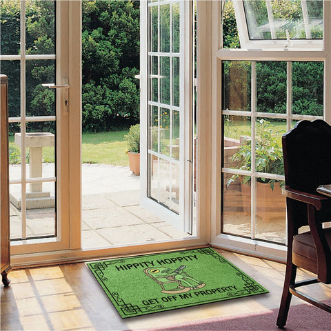 Wulidrom Hippity Hoppity doormat placed in a foyer setting