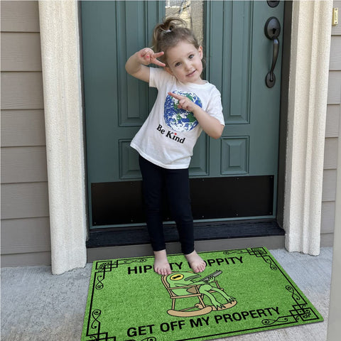 Wulidrom Hippity Hoppity doormat close-up highlighting durable fibers and texture