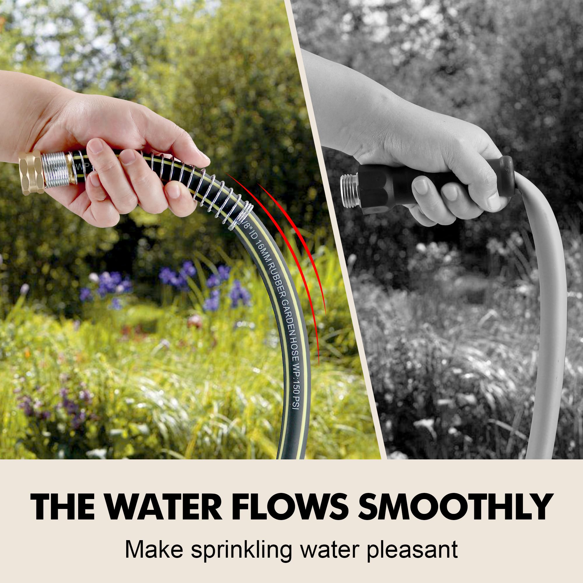 Wurzberge flexible all-weather hose works in extreme temperatures.