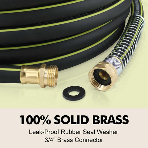 Wurzberge three-ply construction enhances flexibility for year-round watering and cleanup.