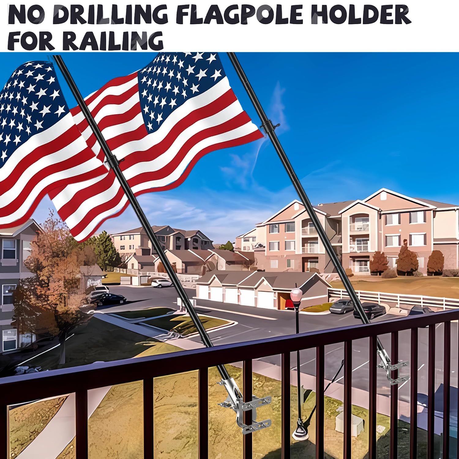 Wuutyty flagpole bracket at 90-degree angle for upright display