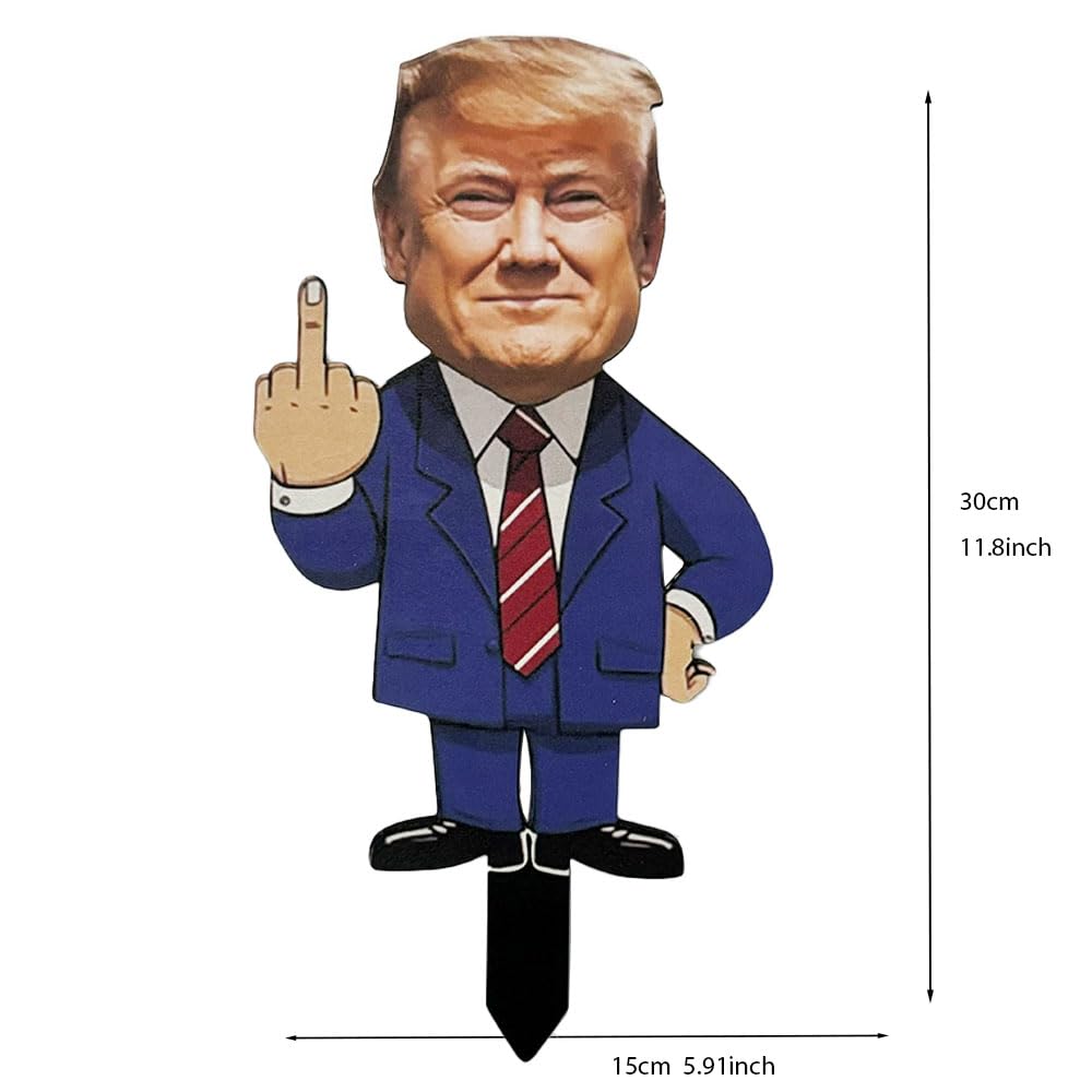 WVT Trump Yard Sign sits in gardens or patios for playful political expression.