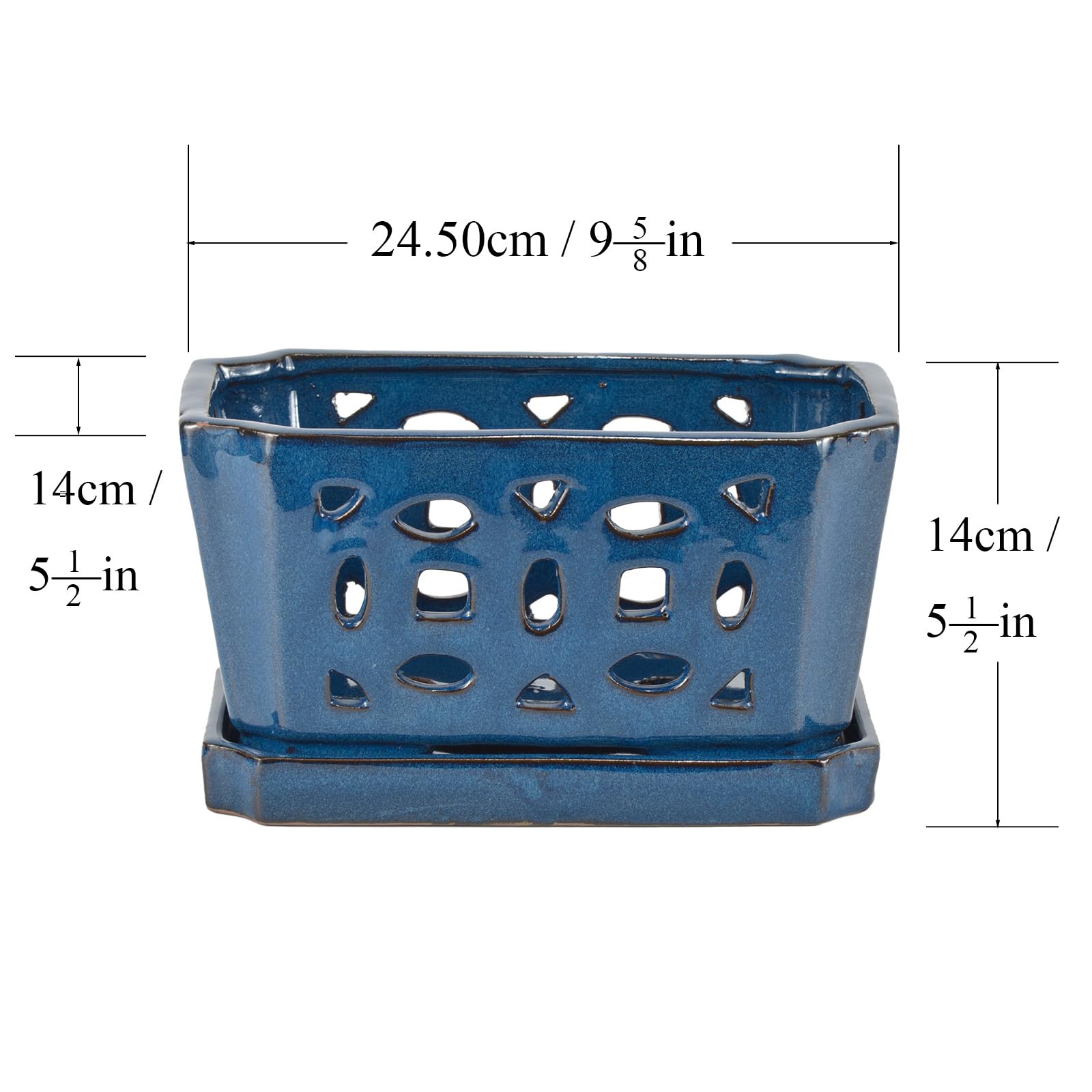W&W durable blue ceramic orchid pot supports long-lasting use.