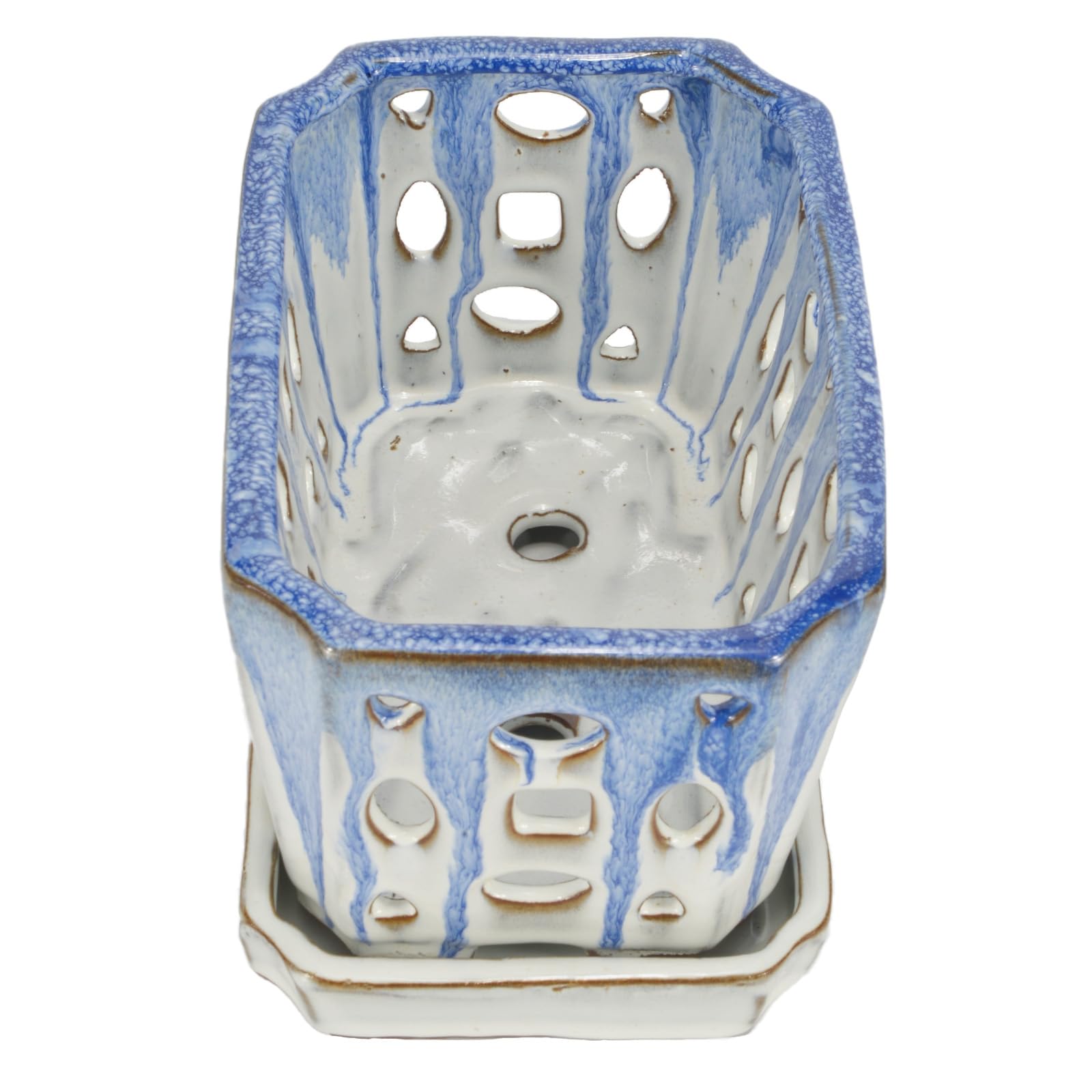 W&W Orchid Pot durable ceramic material for long-lasting use.