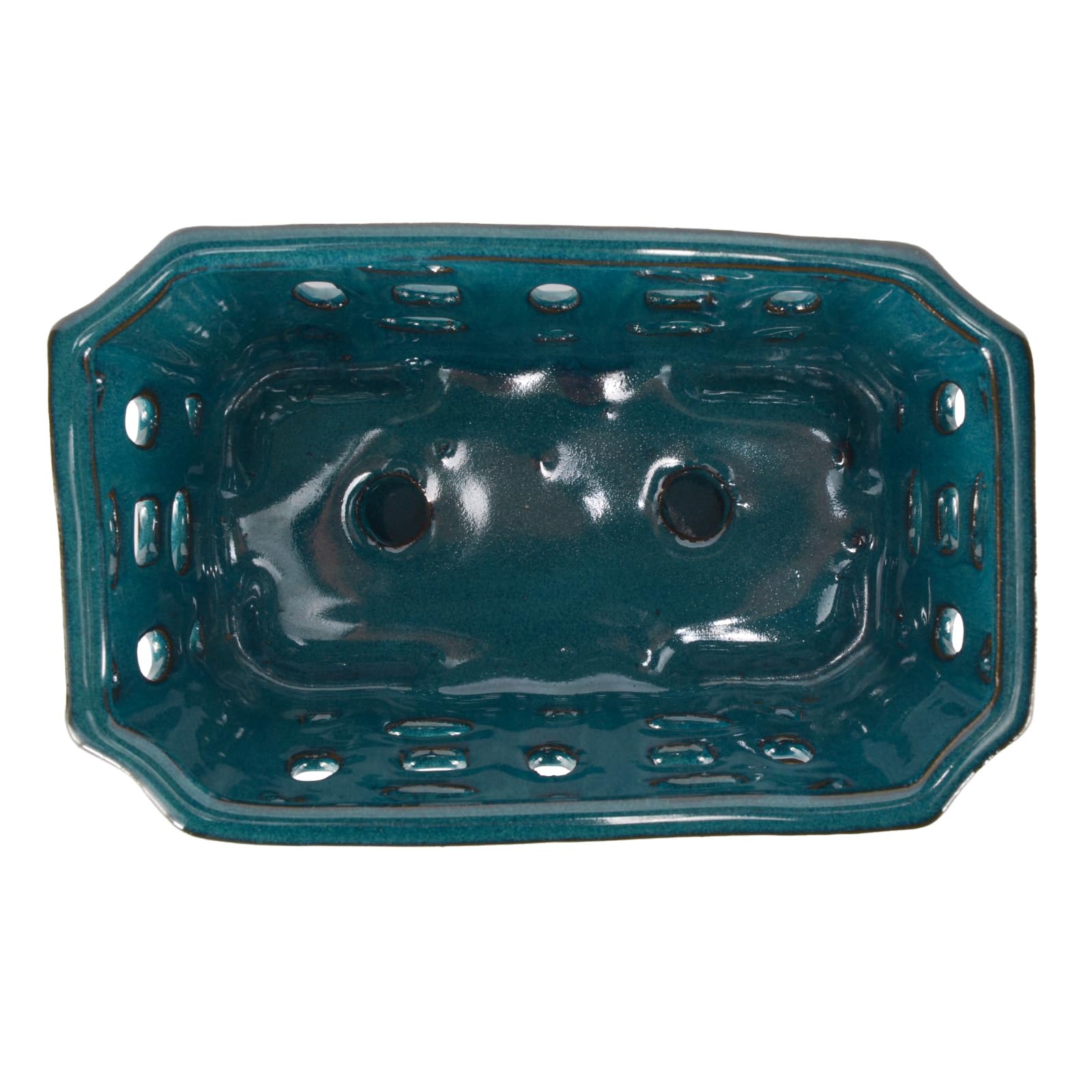 W&amp;W teal ceramic orchid pot highlighting durable ceramic material
