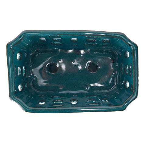 W&amp;W teal ceramic orchid pot highlighting durable ceramic material