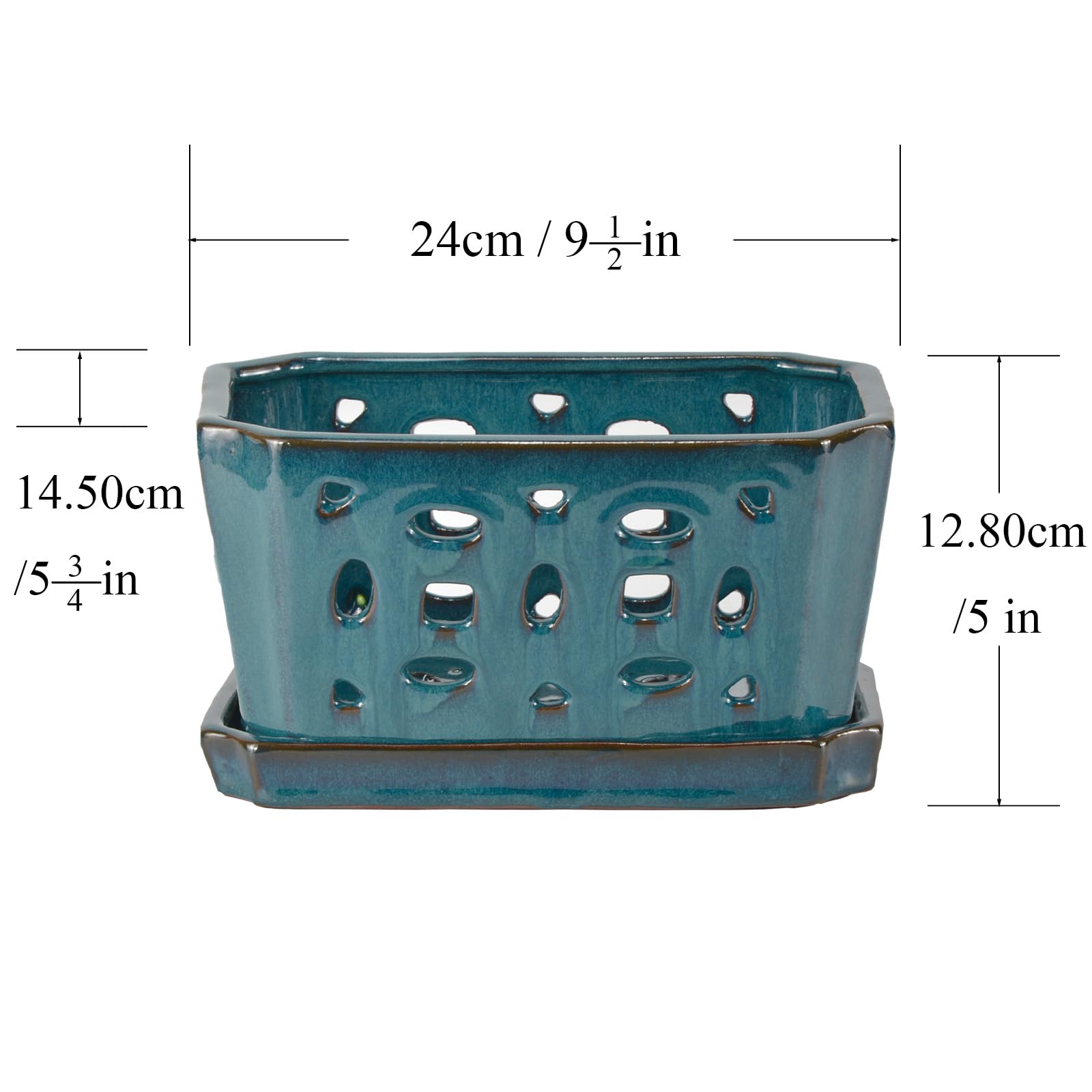 W&amp;W orchid pot teal 9.7 inch size suitable for repotting orchids