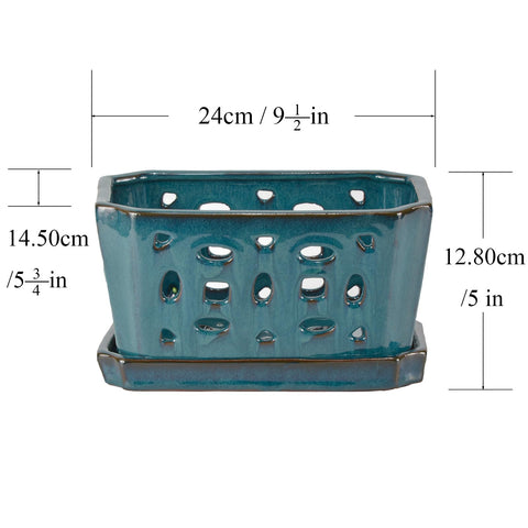 W&amp;W orchid pot teal 9.7 inch size suitable for repotting orchids