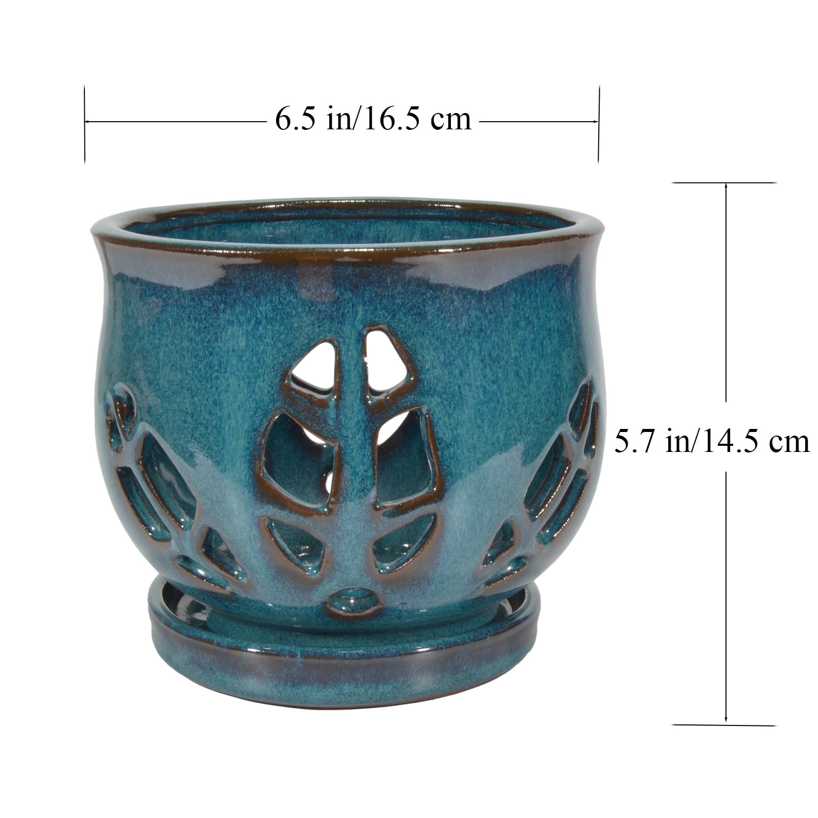 W&W orchid pot teal stylish decor fits shelves and windowsills beautifully.