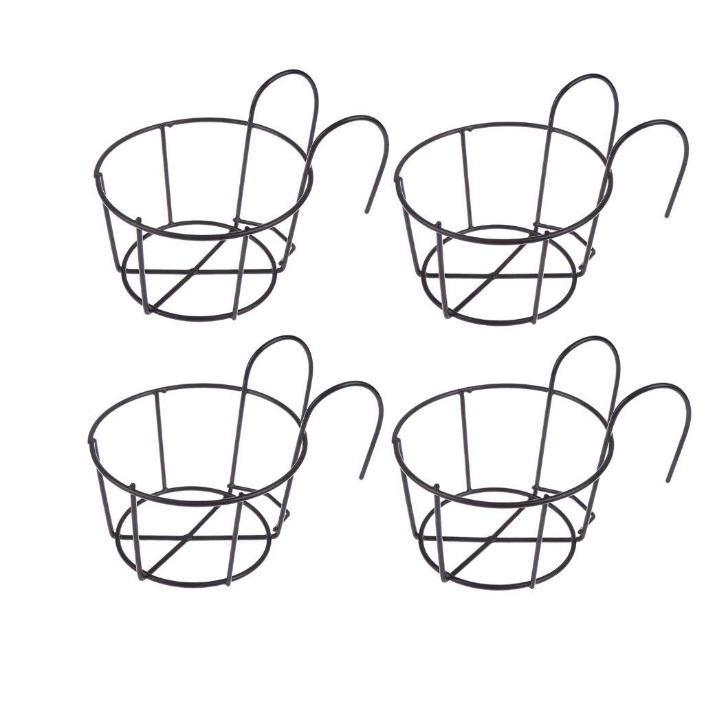 WWahuayuan round hanging planter on a balcony rail, sturdy and weather-resistant.
