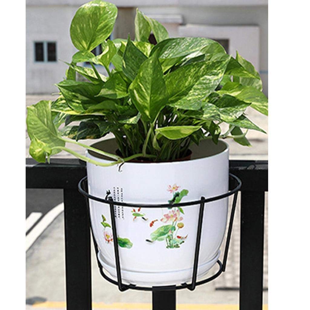 WWahuayuan anti-rust coated planter stand on porch railing.