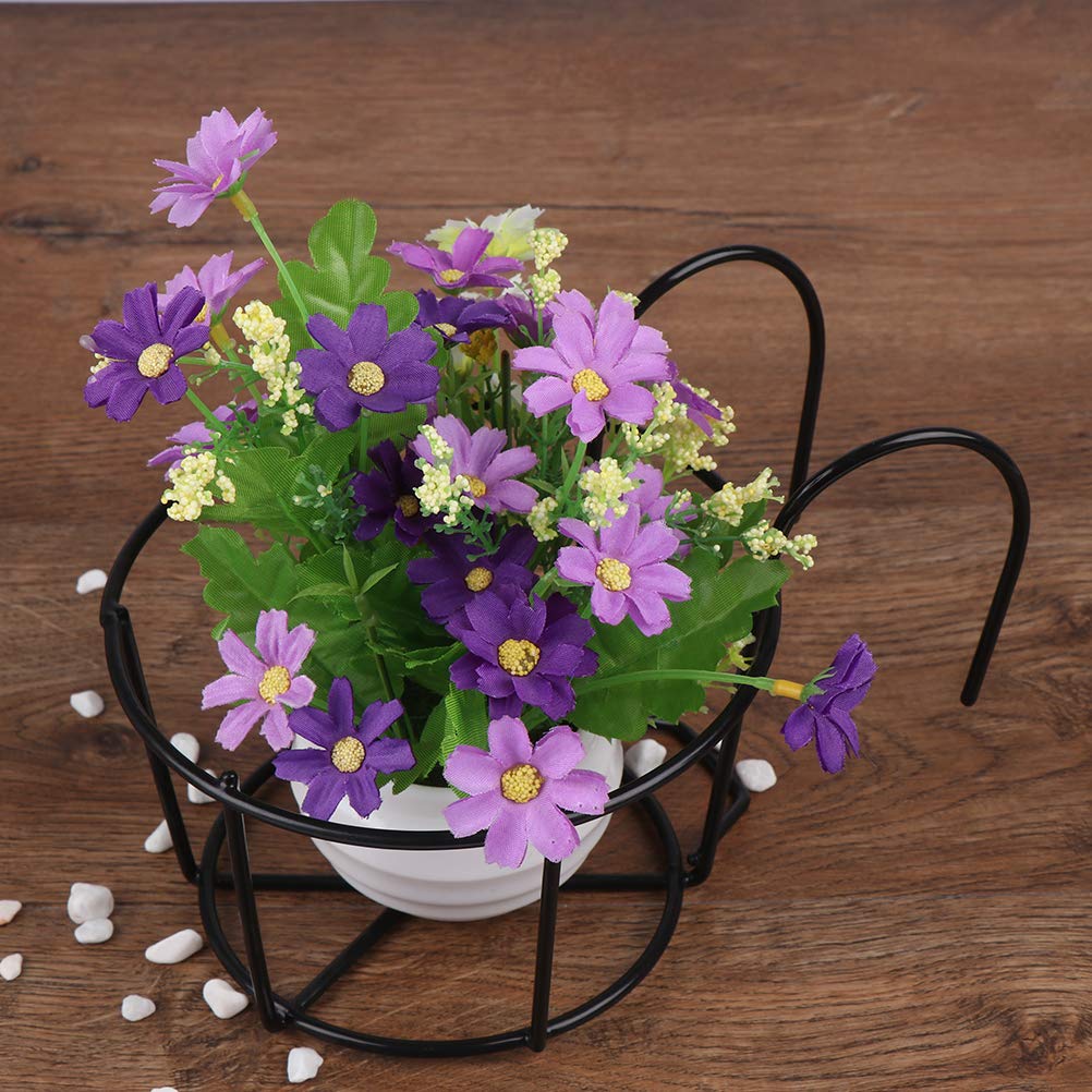 WWahuayuan balcony rail planter rack in black finish for indoor and outdoor use.