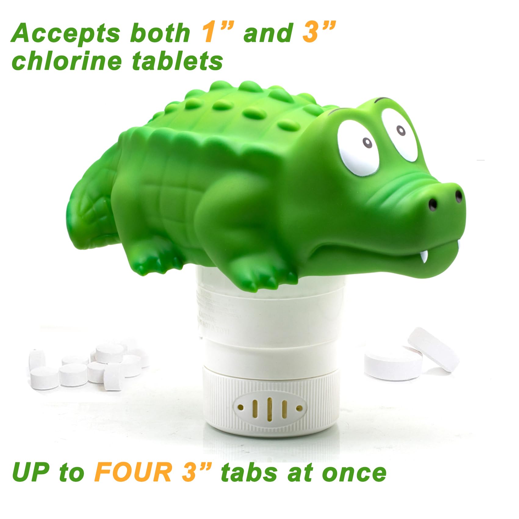 WWD POOL Alligator floater retracted cup shows compact storage when not in use.