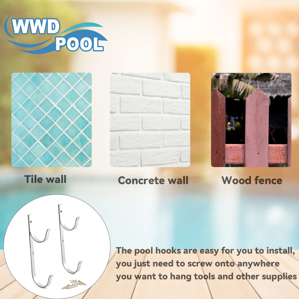 Close-up of WWD POOL aluminium bracket showing sturdy rust-resistant construction