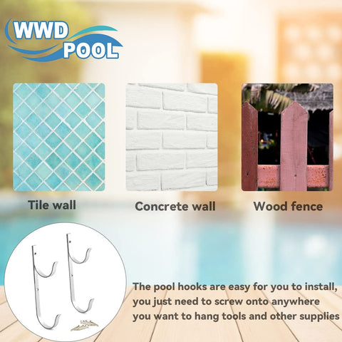 Close-up of WWD POOL aluminium bracket showing sturdy rust-resistant construction