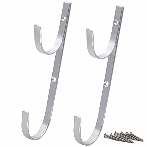 WWD POOL aluminium pole hanger with blue 2-hooks keeping pool tools organized