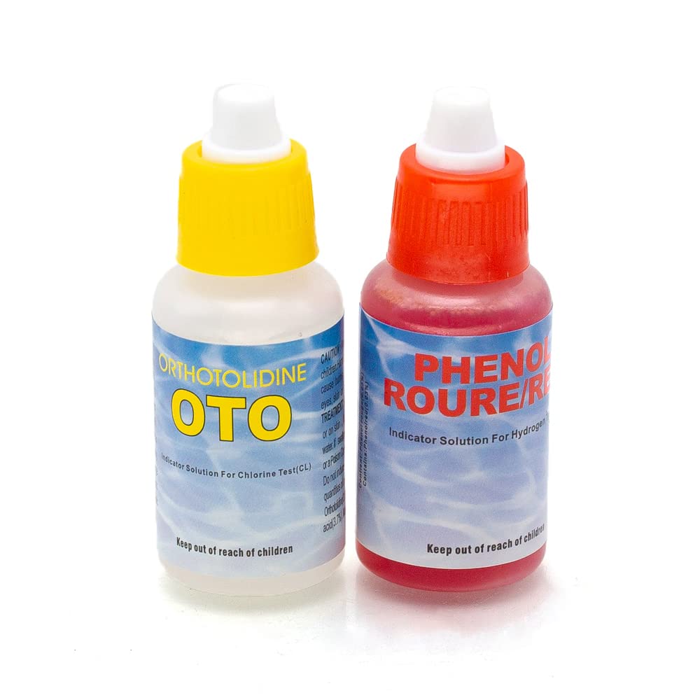 WWD POOL refill bottle for chlorine and pH testing—easy pool maintenance