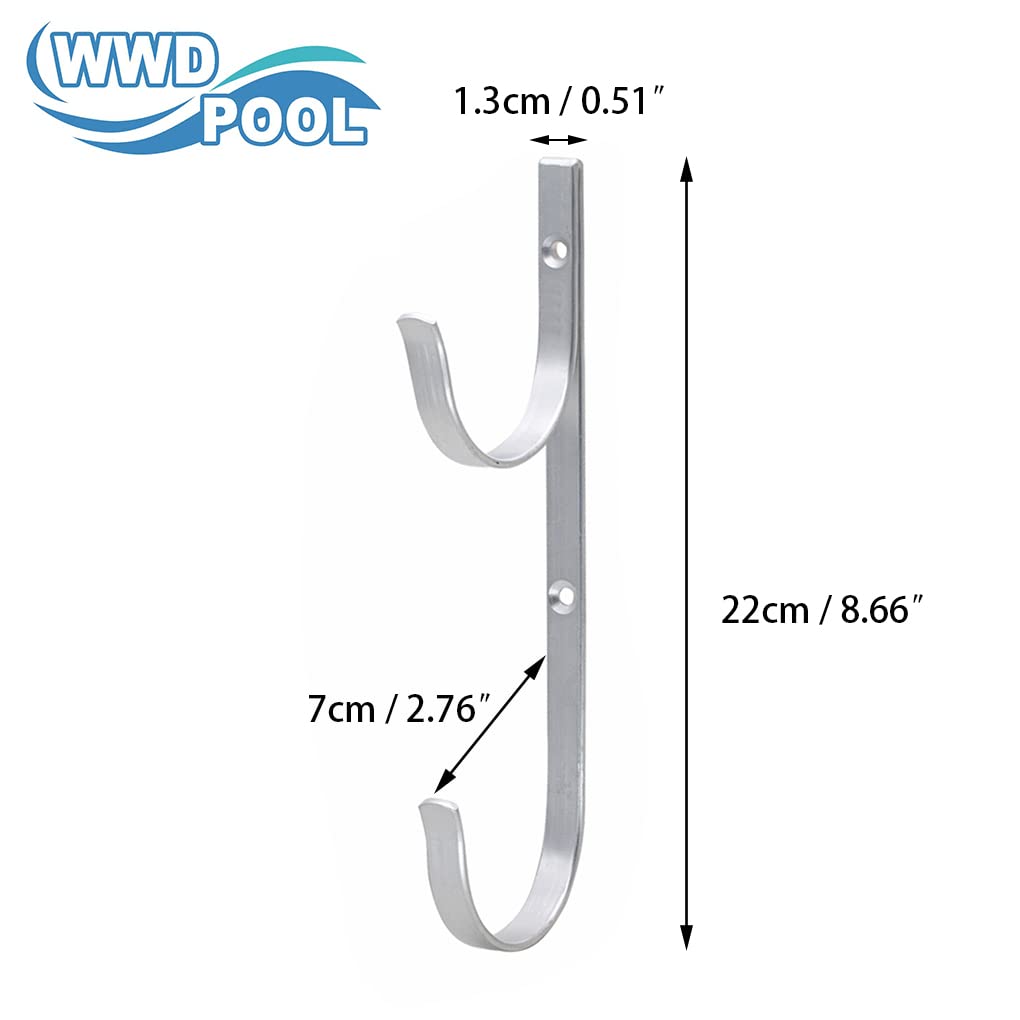WWD POOL pole hanger mounted on wooden fence for versatile outdoor storage