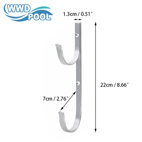 WWD POOL pole hanger mounted on wooden fence for versatile outdoor storage
