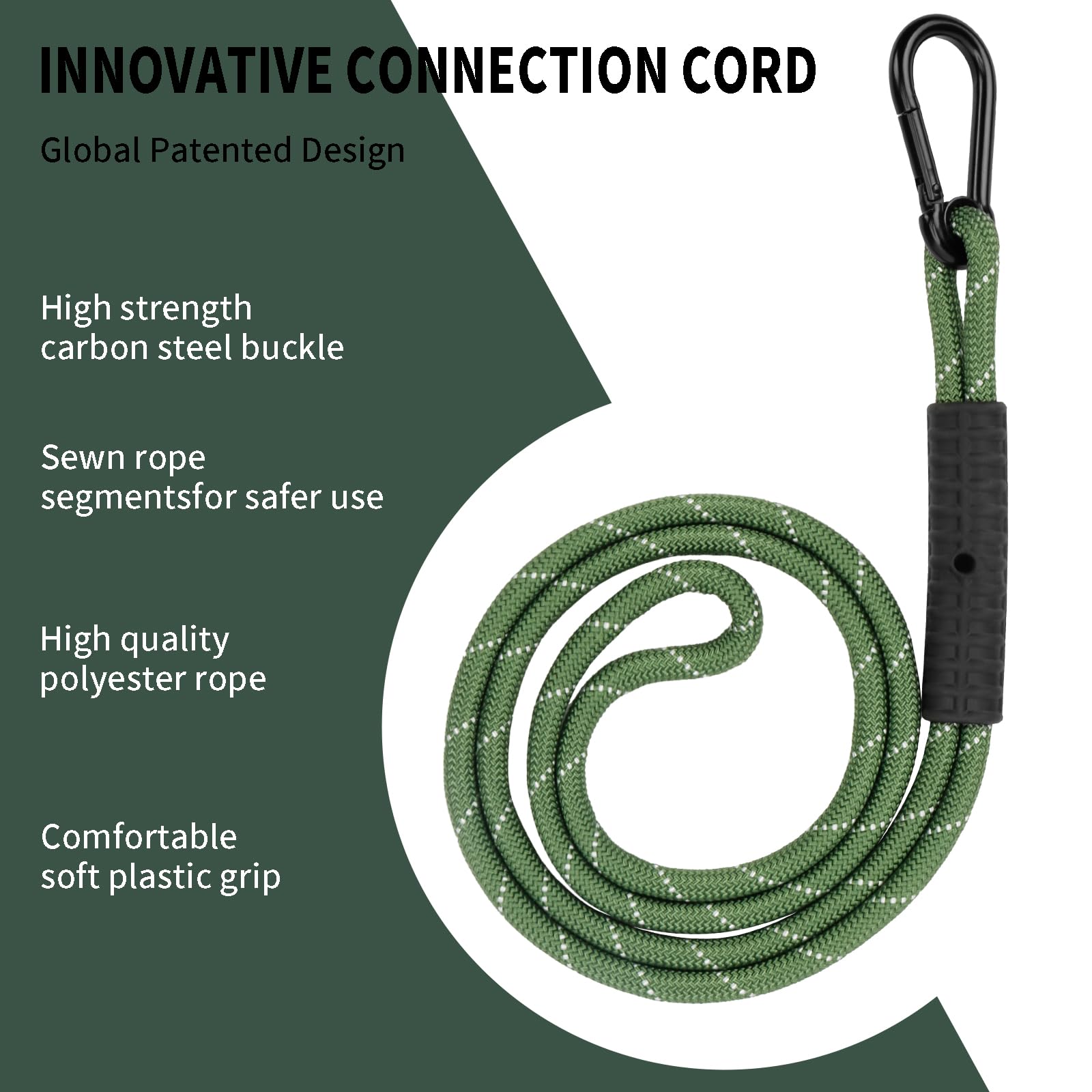 Soft rubber protective handle on WWFFEN strap reduces friction during swings.