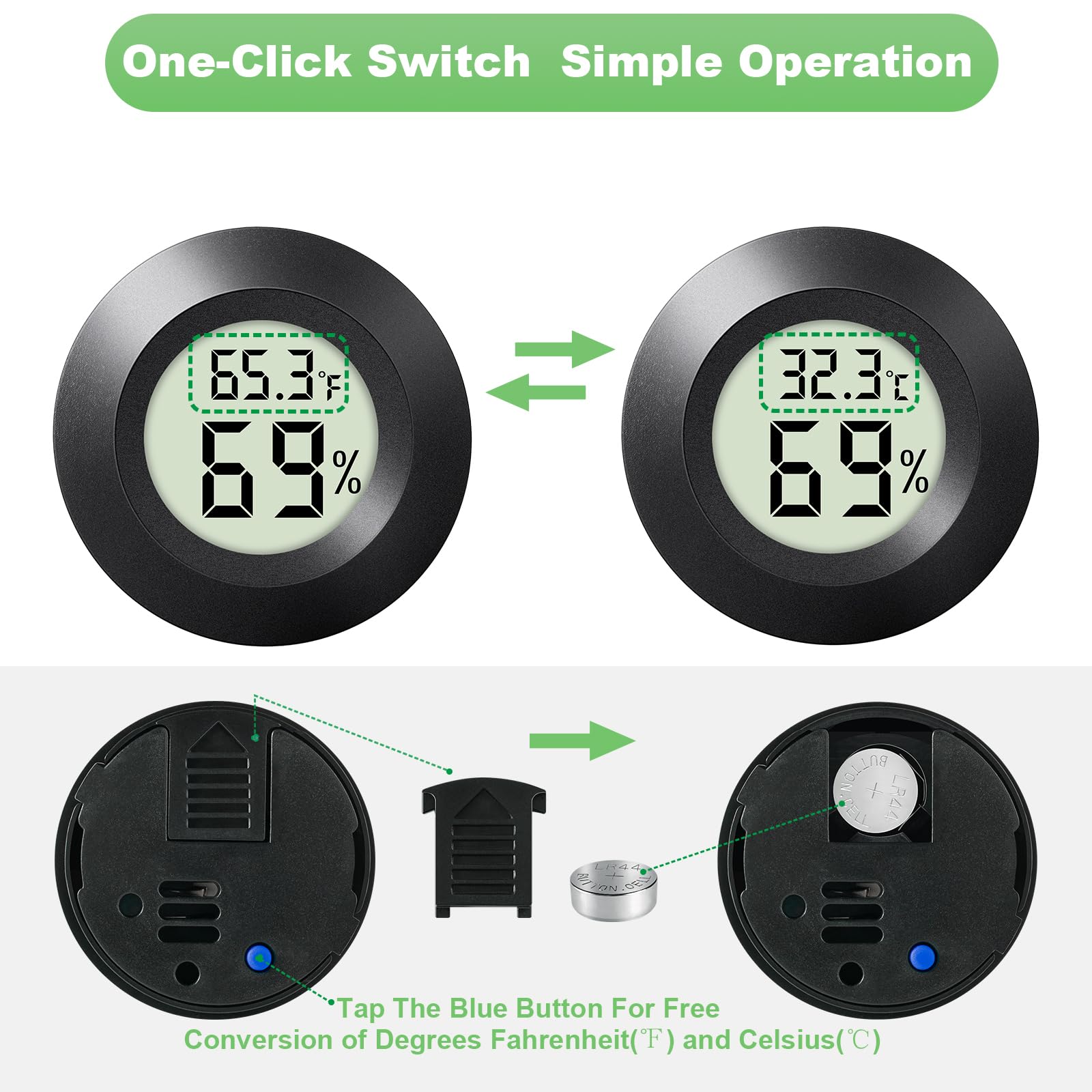 WWHAKO mini digital thermometer suitable for tight spaces