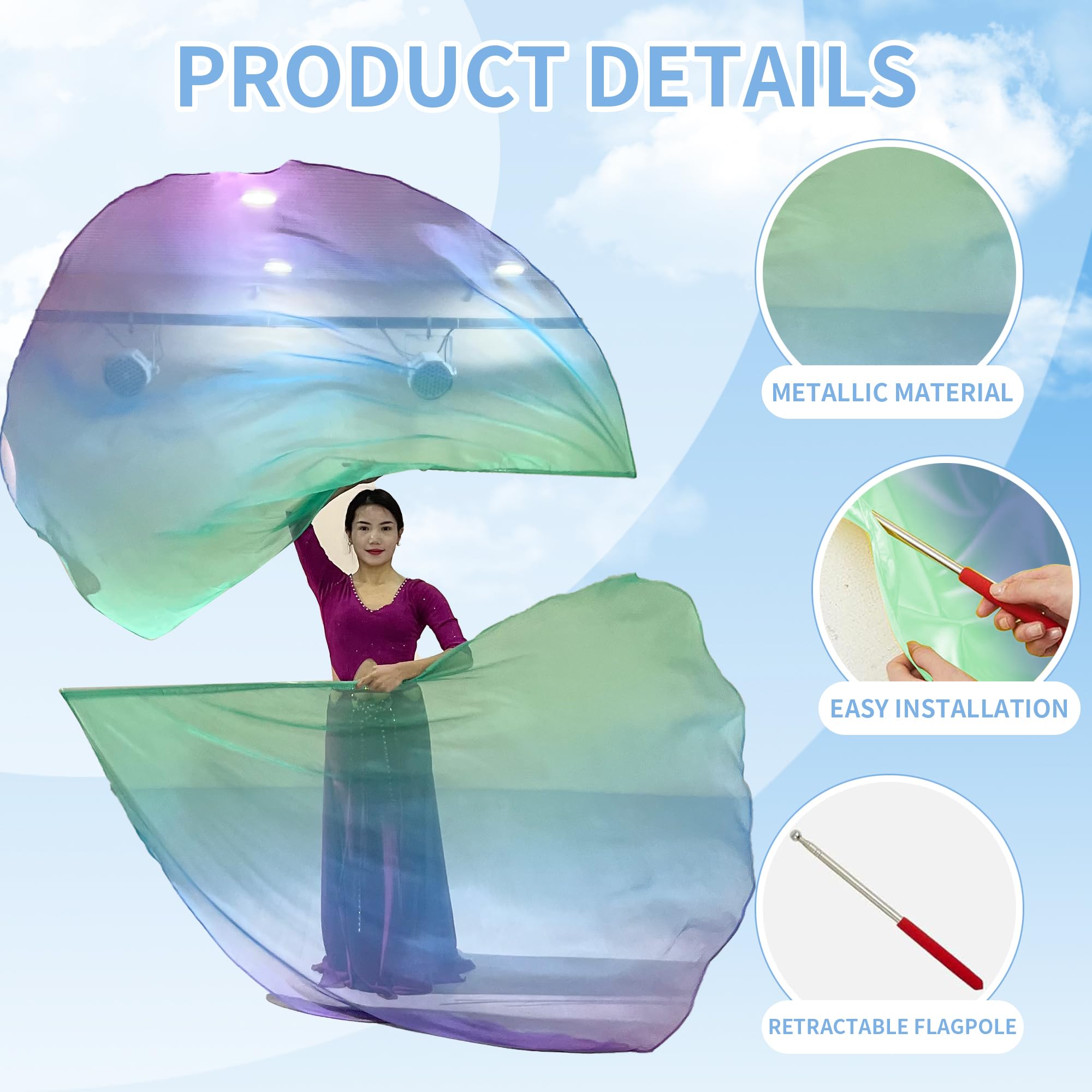W WINTMING flag with stainless-steel telescopic rods ensures secure stage setups