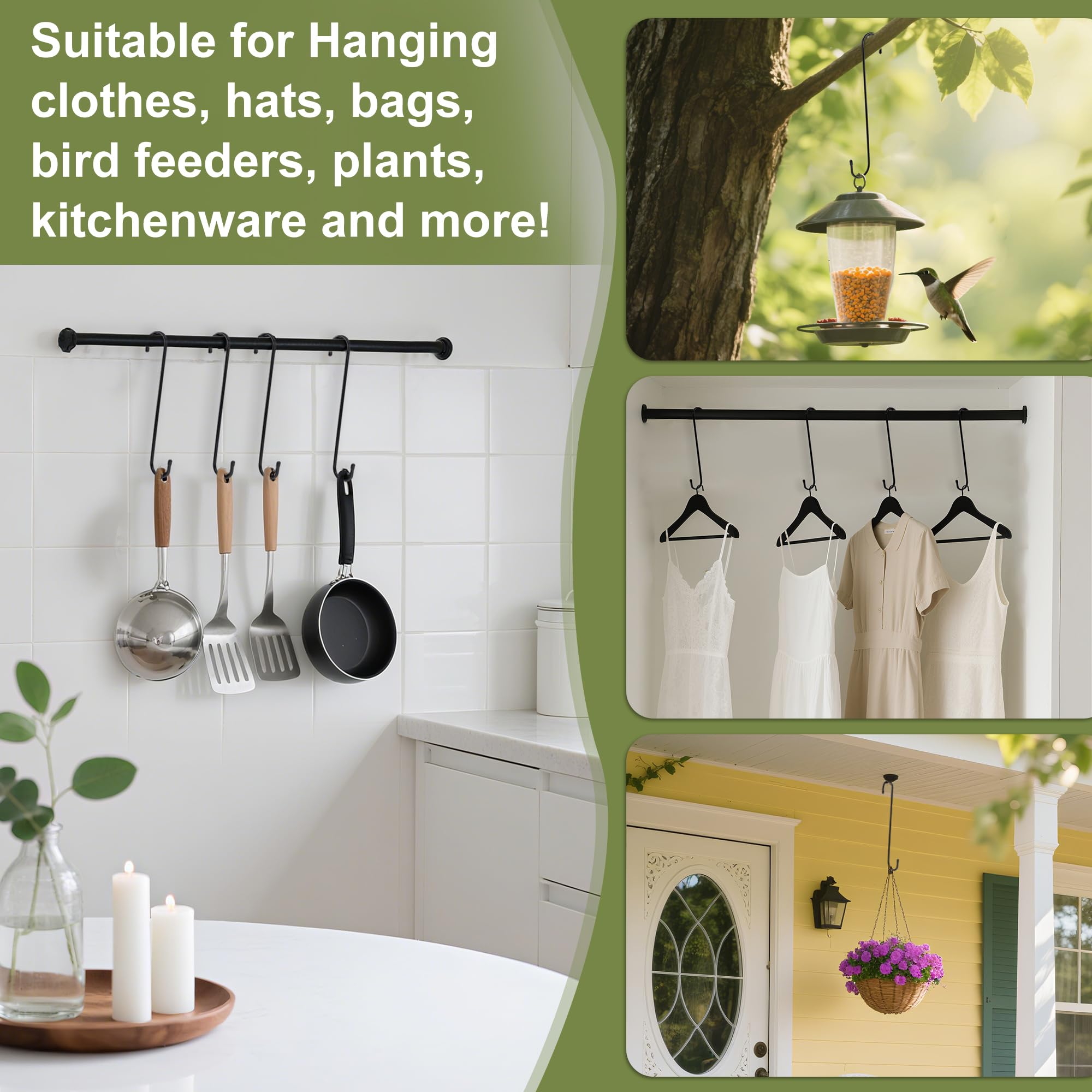 WWYICHEN flower basket hanger supports heavy pots outdoors