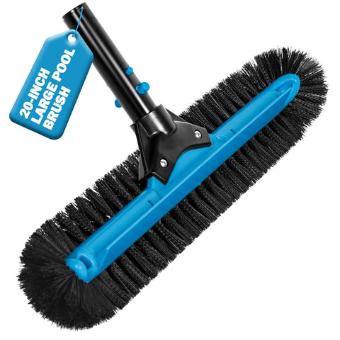 WXFANA 20in pool brush head with 12 rows for efficient wall and floor cleaning.