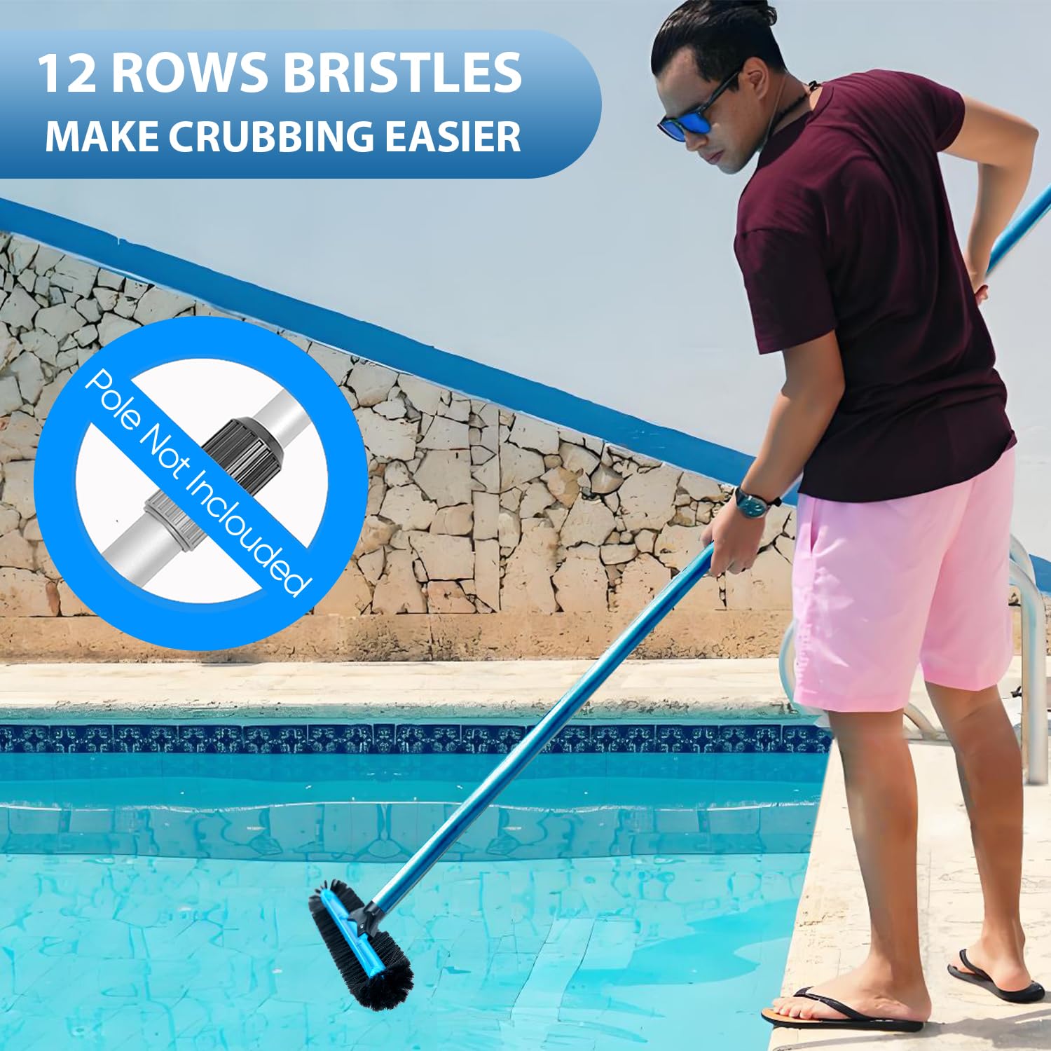 WXFANA EZ-Clip handle attaches quickly to standard poles.