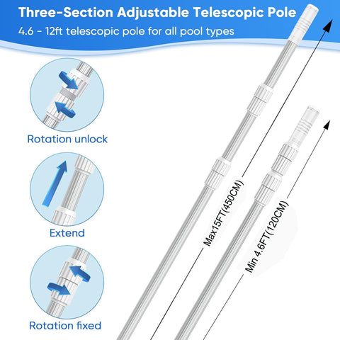 WXFANA aluminum alloy construction keeps the pole lightweight and durable.