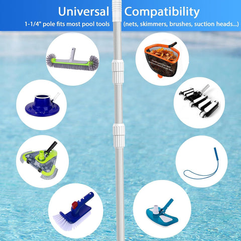 WXFANA universal 1-1/4 inch connector fits most standard pool accessories.