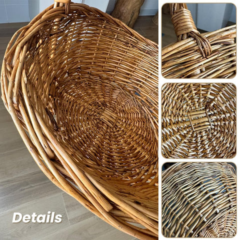 WXQGHDDF wicker picnic basket open top design for easy packing.