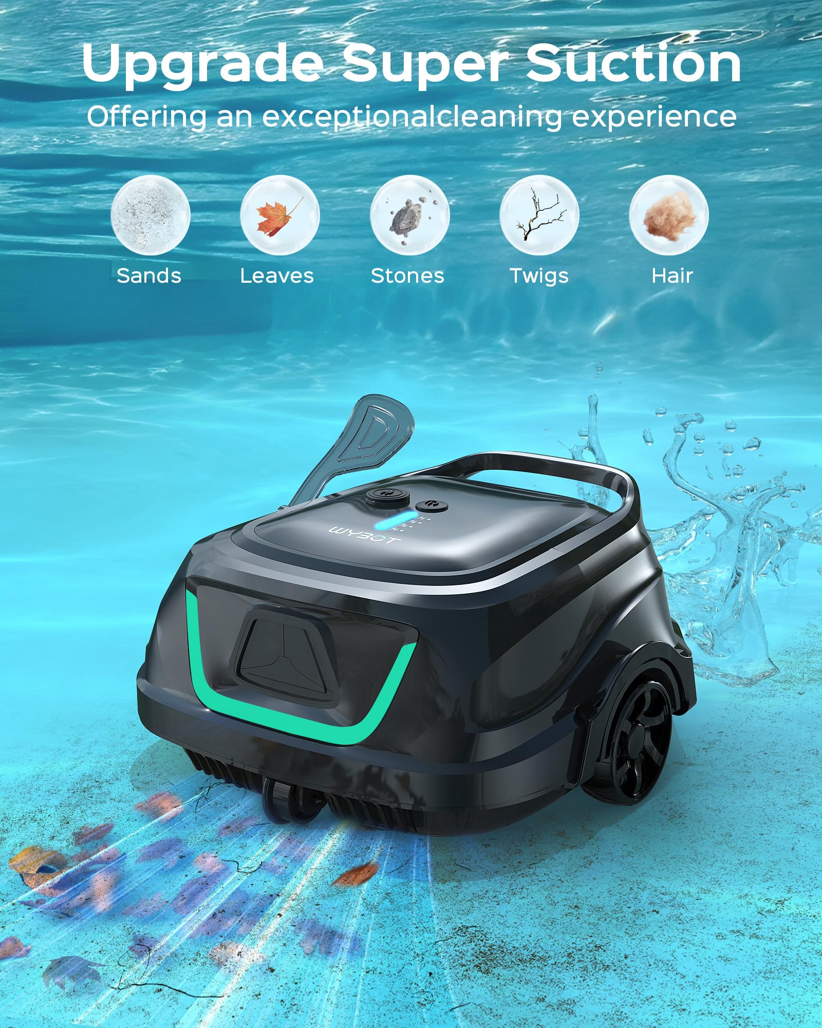Wybot A1 dual-layer filtration with 180μm mesh for improved debris capture